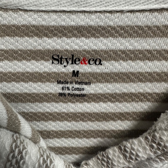 Style & Co Striped Button-Front Hooded Cardigan – Size M - Picture 3 of 4